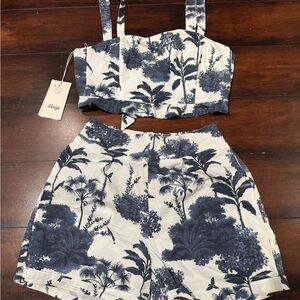 Maaji Blue and White Floral Two-Piece Set